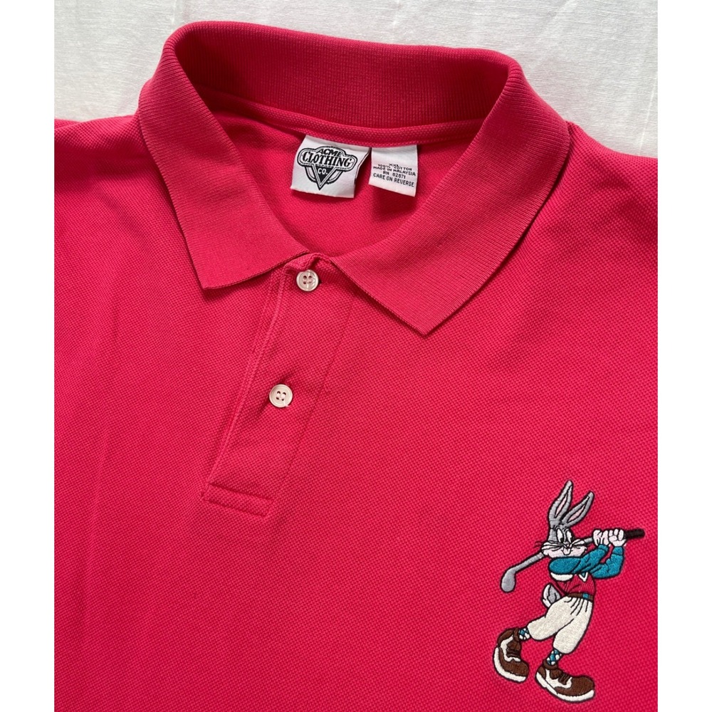 Vintage Acme Clothing Bugs Bunny Golf Polo Shirt Mens‎ Cotton XXL Cartoon